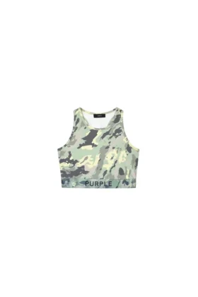 Bralette en nylon imprimé camouflage