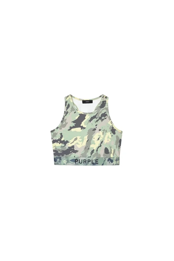 Bralette en nylon imprimé camouflage