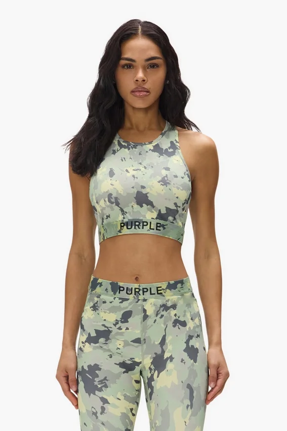 Bralette en nylon imprimé camouflage