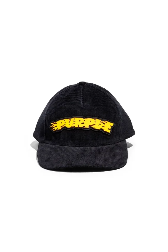Chapeau en velours côtelé avec logo « Purple Flames »