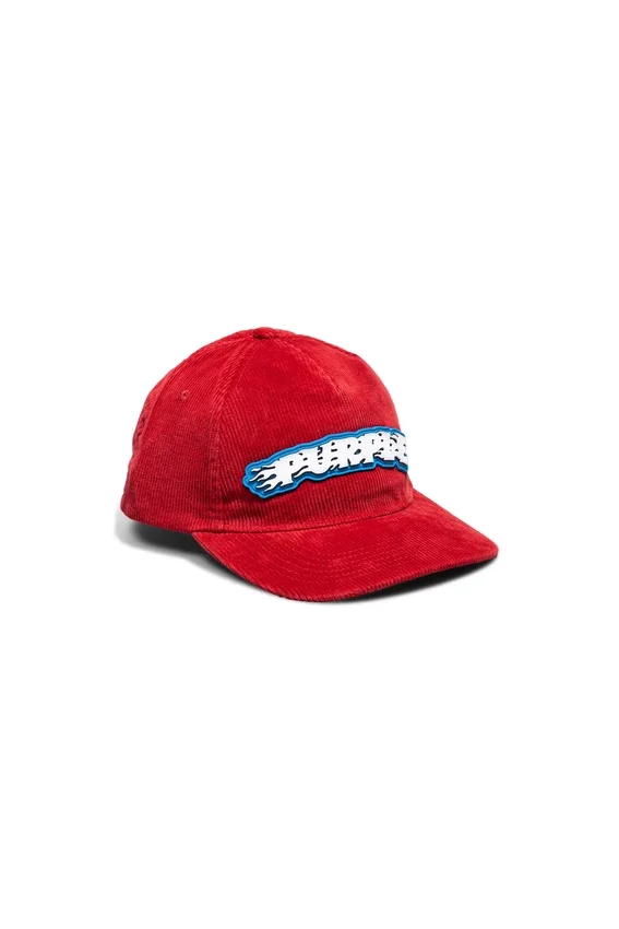 Chapeau en velours côtelé avec logo « Purple Flames »