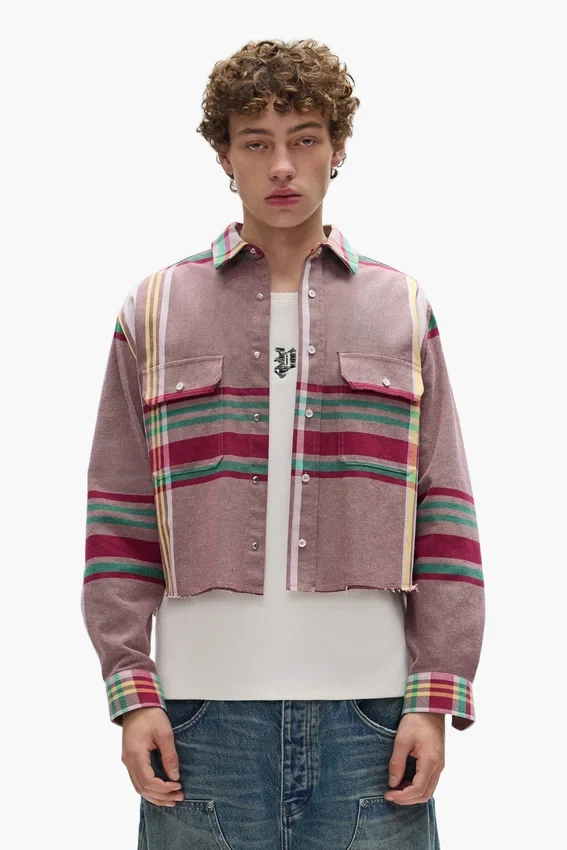 Chemise à carreaux délavée