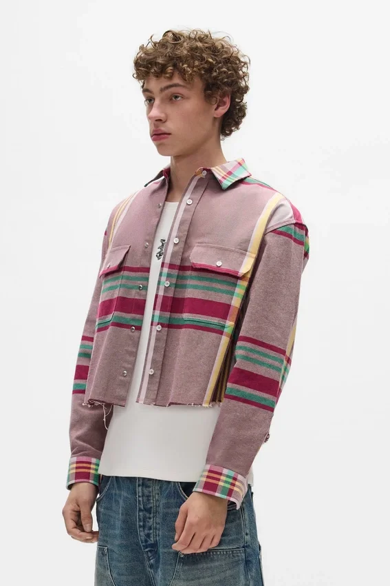 Chemise à carreaux délavée