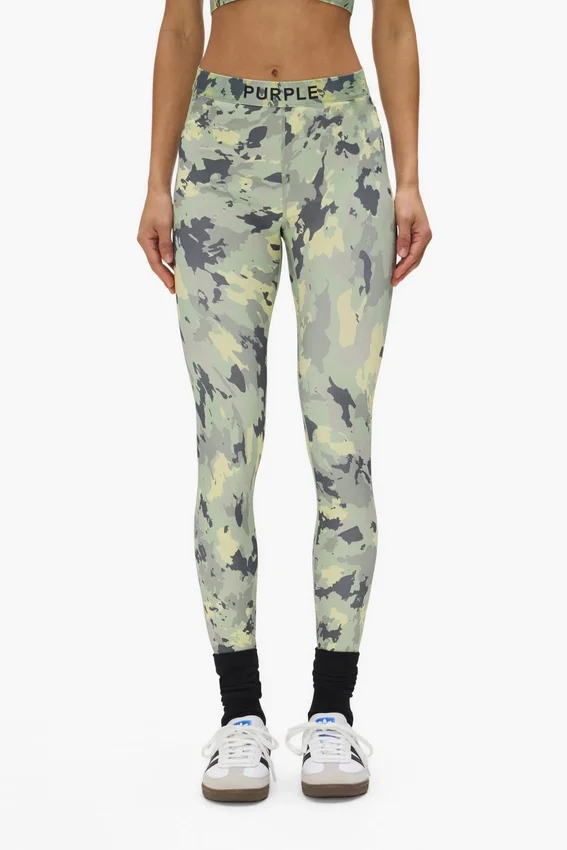 Legging en nylon à motif camouflage peint