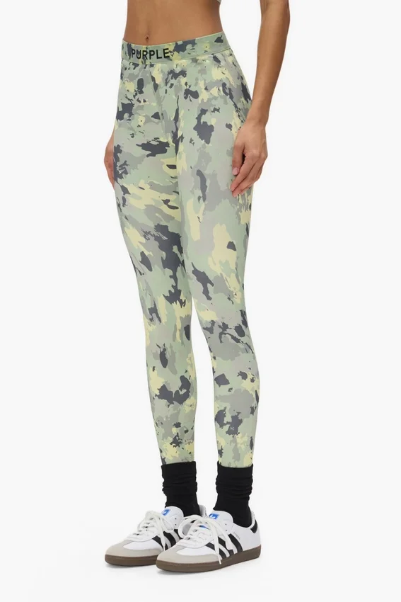 Legging en nylon à motif camouflage peint