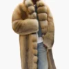 Manteau en fourrure à col châle
