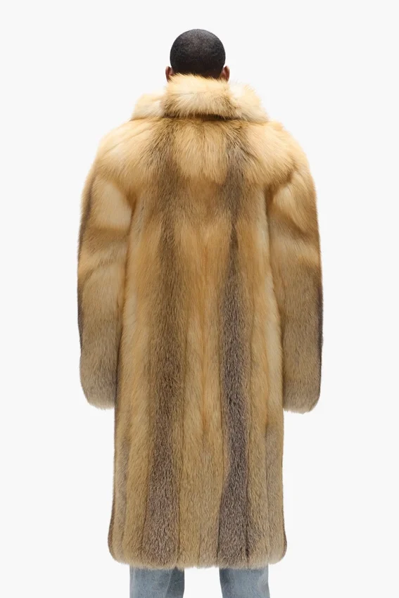 Manteau en fourrure à col châle