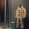 Manteau en fourrure à col châle