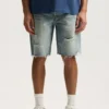 P059 Short déchiré effet peint