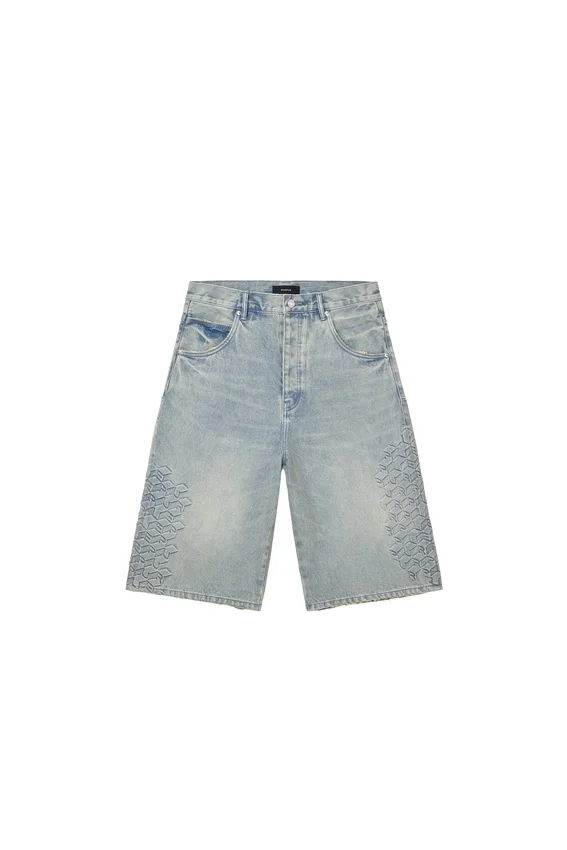 P070 Short à monogramme en relief