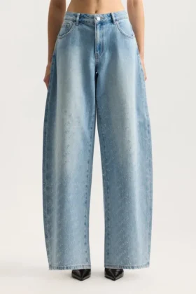 Pantalon baggy à logo bling