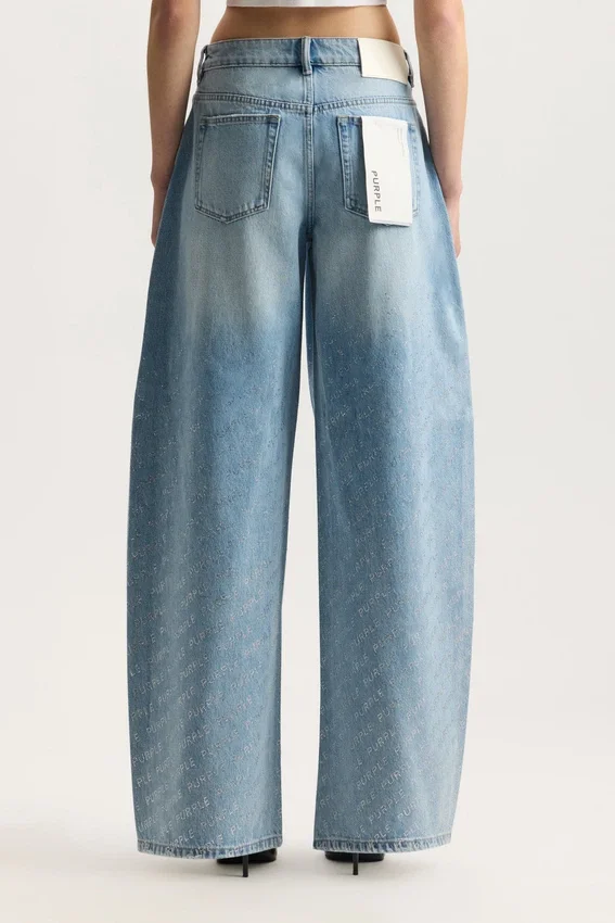 Pantalon baggy à logo bling