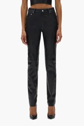 Pantalon en cuir à 5 poches