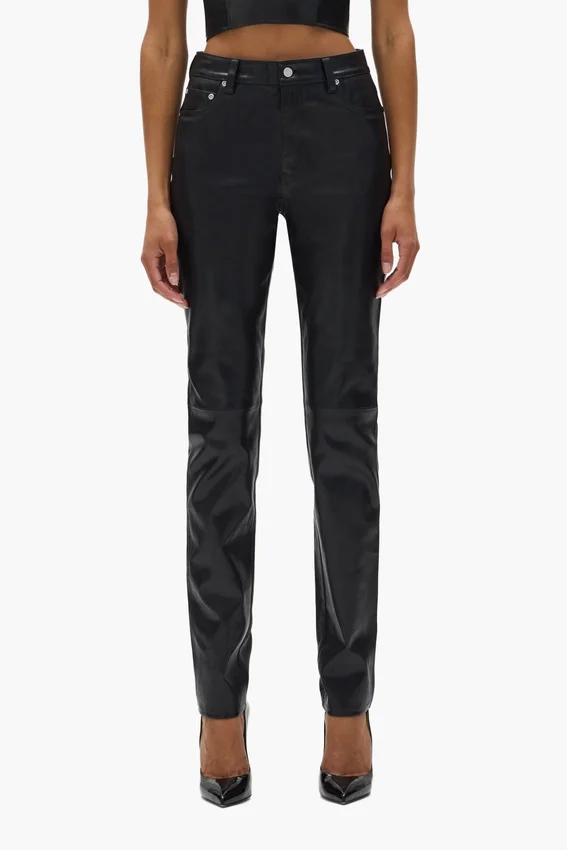 Pantalon en cuir à 5 poches