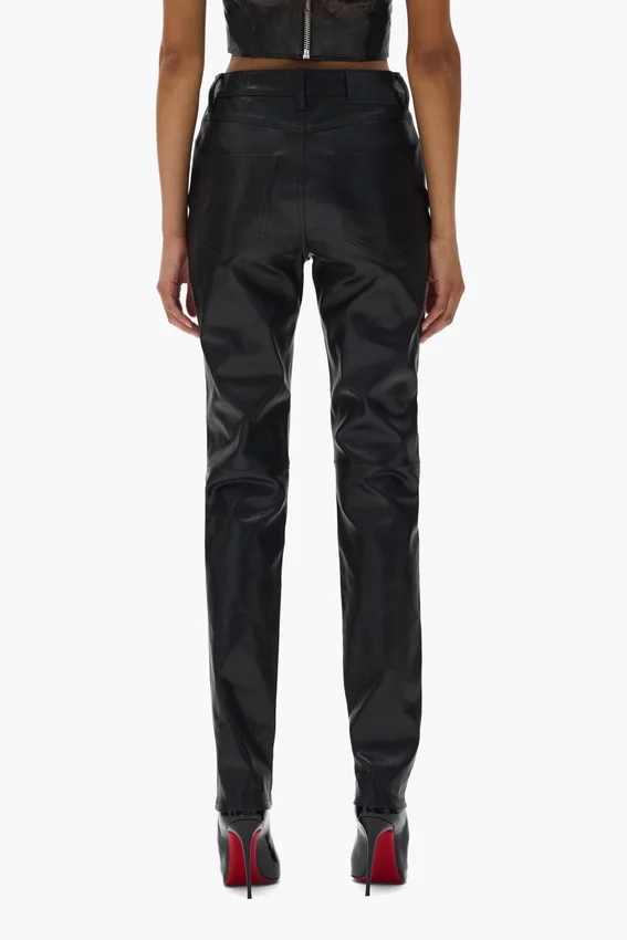 Pantalon en cuir à 5 poches