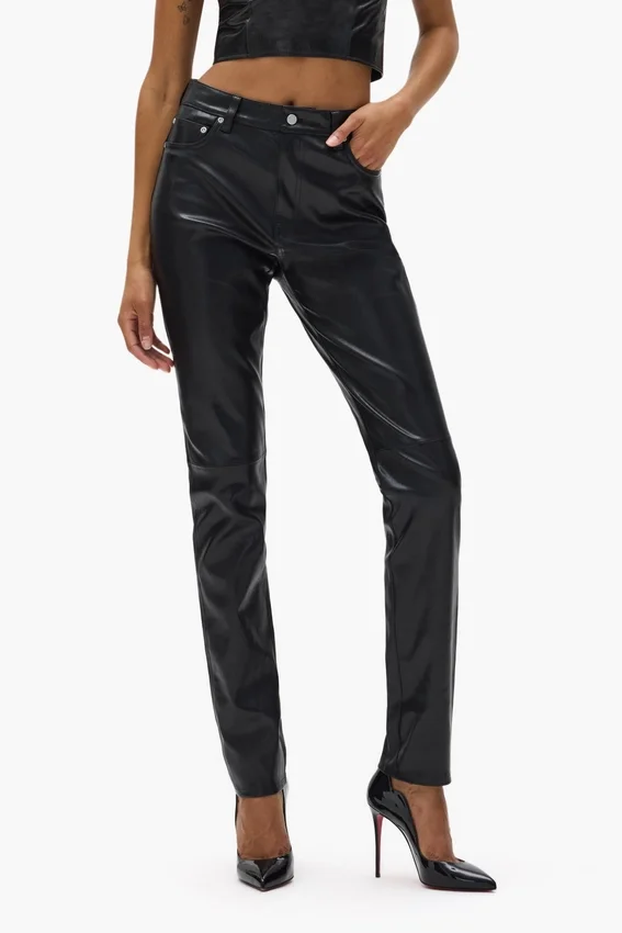 Pantalon en cuir à 5 poches