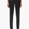 Pantalon en cuir à fermeture éclair en V