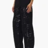 Pantalon à jambes larges à paillettes