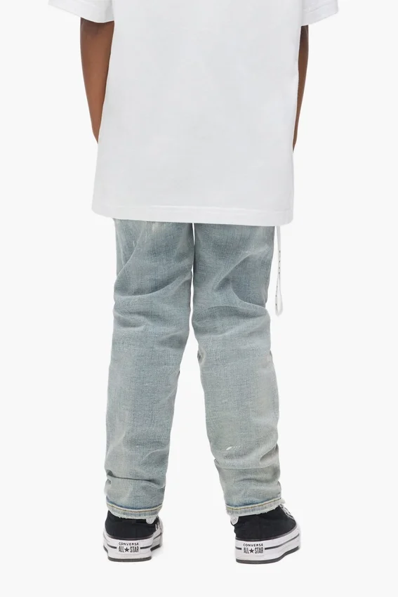Pantalon pour enfant « Light Indigo Paint Repair »