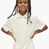 Polo en tissu éponge à motif Wordmark répété pour enfants