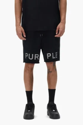 Shorts avec logo en cristaux