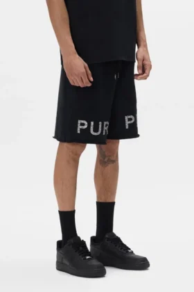 Shorts avec logo en cristaux