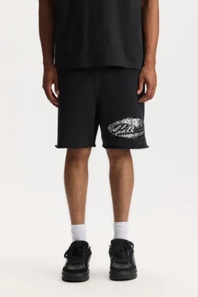 Shorts à inscription en paillettes