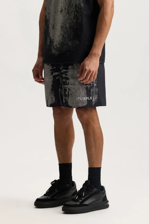 Shorts « Worn Crystals » sur tout le pourtour