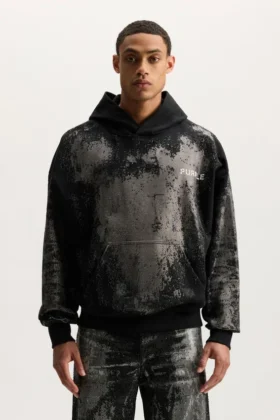 Sweat à capuche orné de cristaux