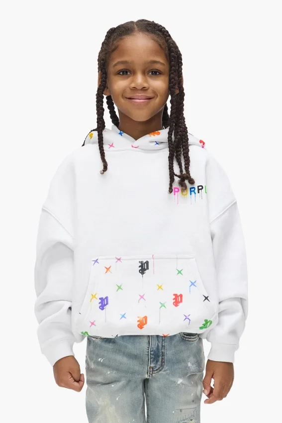 Sweat à capuche pour enfant avec monogramme peint
