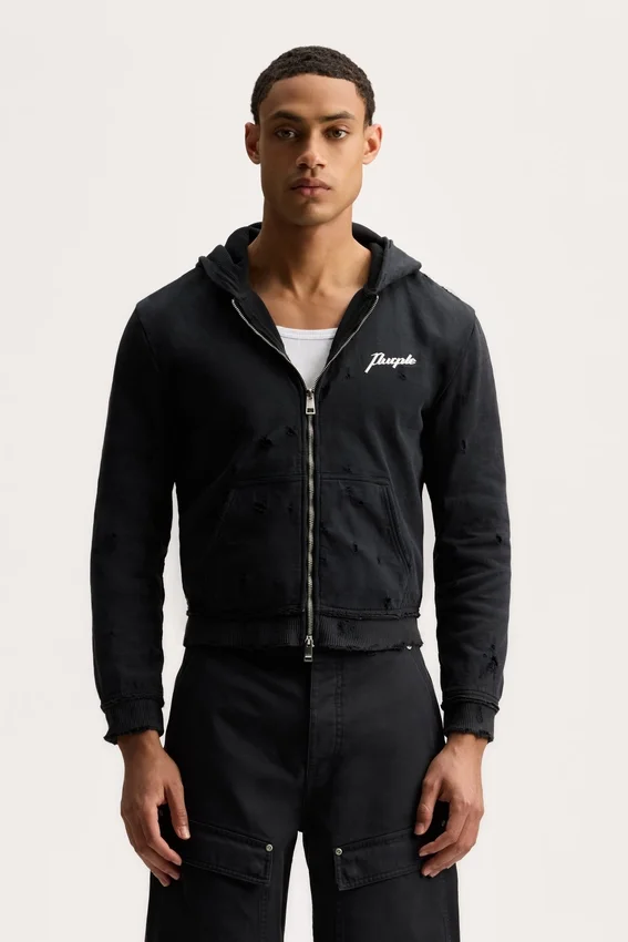 Sweat à capuche zippé « Script »