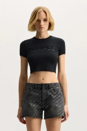 T-shirt bébé à bords-côtes avec applique du logo