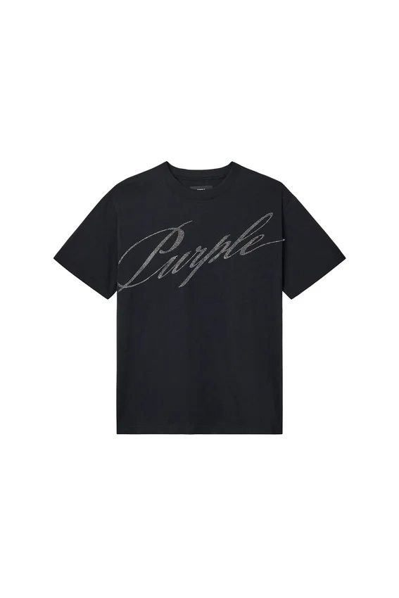 T-shirt « Crystal Slanted Script »