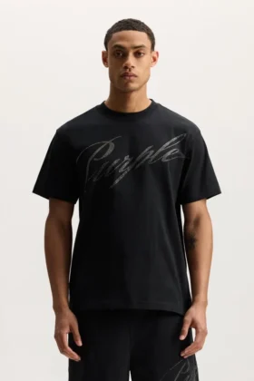 T-shirt « Crystal Slanted Script »