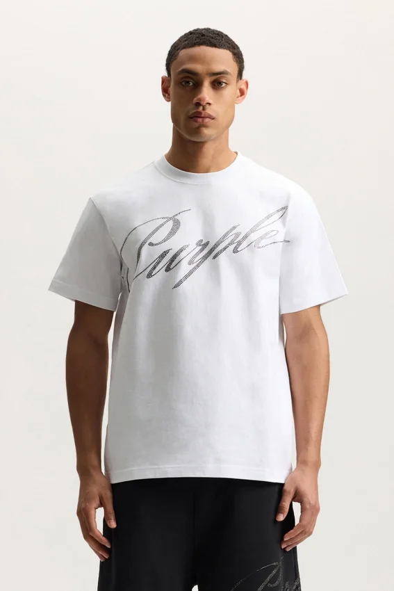 T-shirt « Crystal Slanted Script »