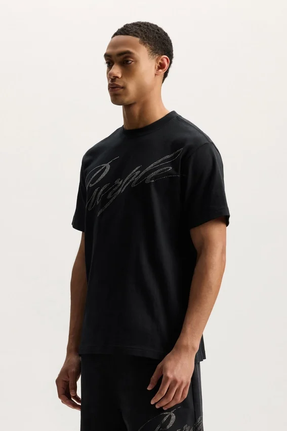 T-shirt « Crystal Slanted Script »