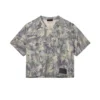 T-shirt en cuir imprimé camouflage