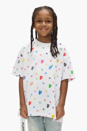 T-shirt enfant à monogramme peint
