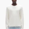 T-shirt à manches longues en tissu gaufré