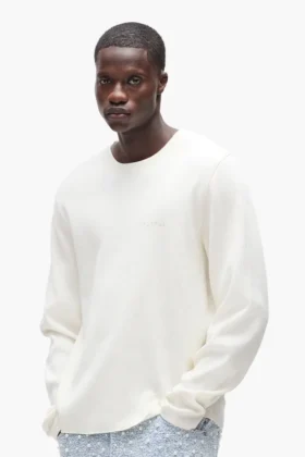 T-shirt à manches longues en tissu gaufré