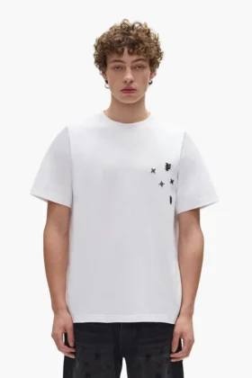 T-shirt à monogramme orné de perles