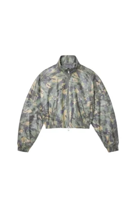 Veste en cuir camouflage peint