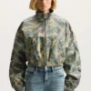 Veste en cuir camouflage peint