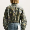 Veste en cuir camouflage peint