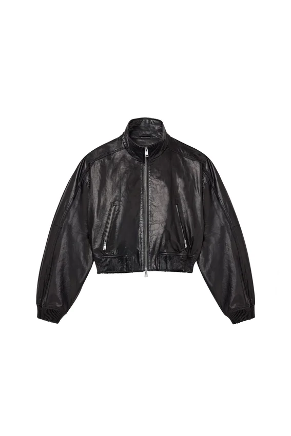 Veste en cuir verni