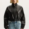 Veste en cuir verni