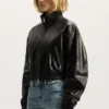Veste en cuir verni