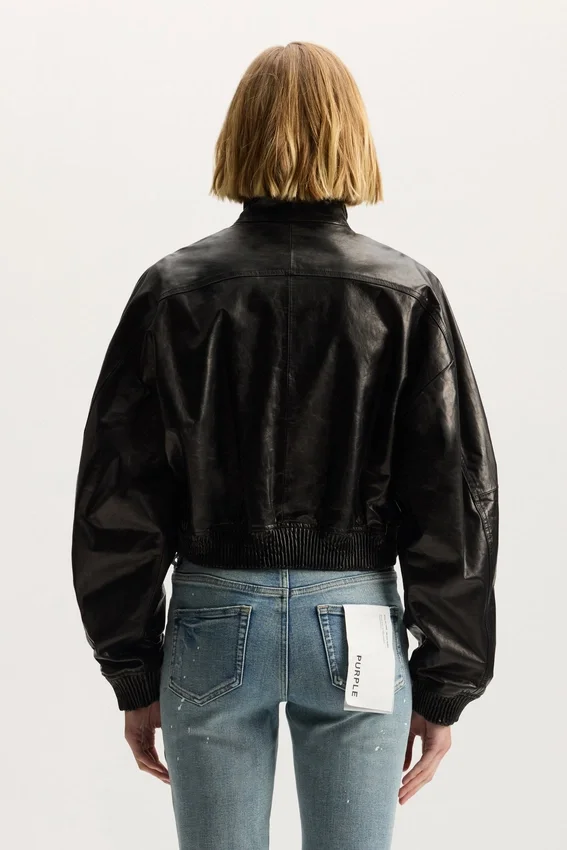 Veste en cuir verni