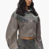 Veste en mélange de Denim et de cuir