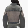 Veste en mélange de Denim et de cuir